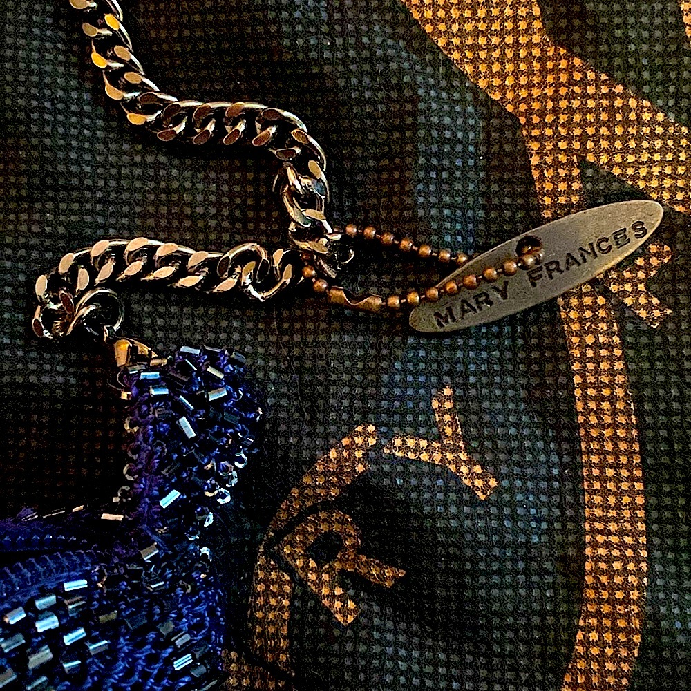 Mary Frances Vintage Hand Embellished Beaded Evening Bag - Picture 8 of 13